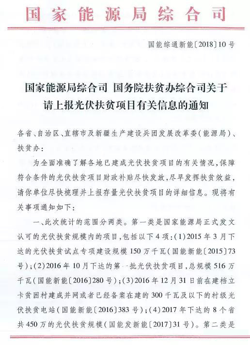 緊急！關于上報光伏扶貧項目有關信息的通知（1月22日前）