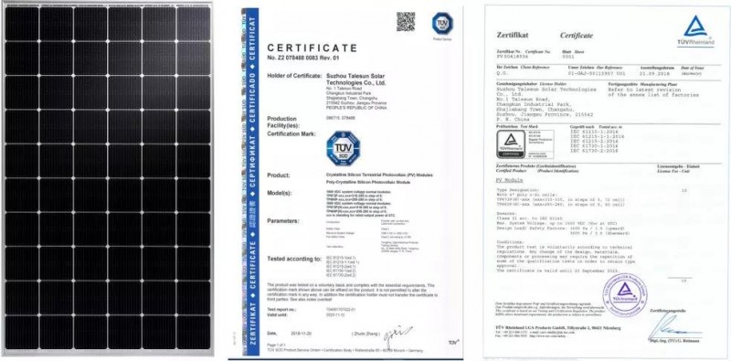 騰暉光伏新一代MBB光伏組件產品榮獲TÜV SUD &TÜV Rh兩大機構IEC新標雙認證